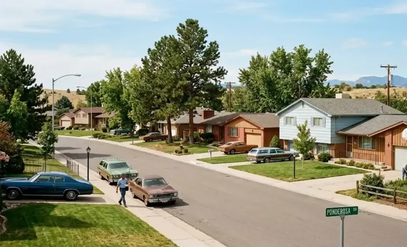 1960s-1980s Parker Colorado neighborhood with copper pipe homes