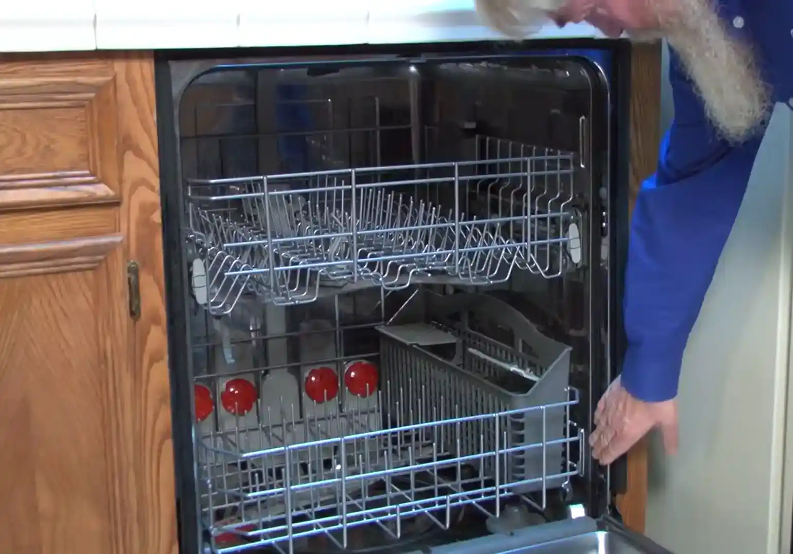 dishwasher inlet line and drain hose inspection in a Lincoln Creek kitchen