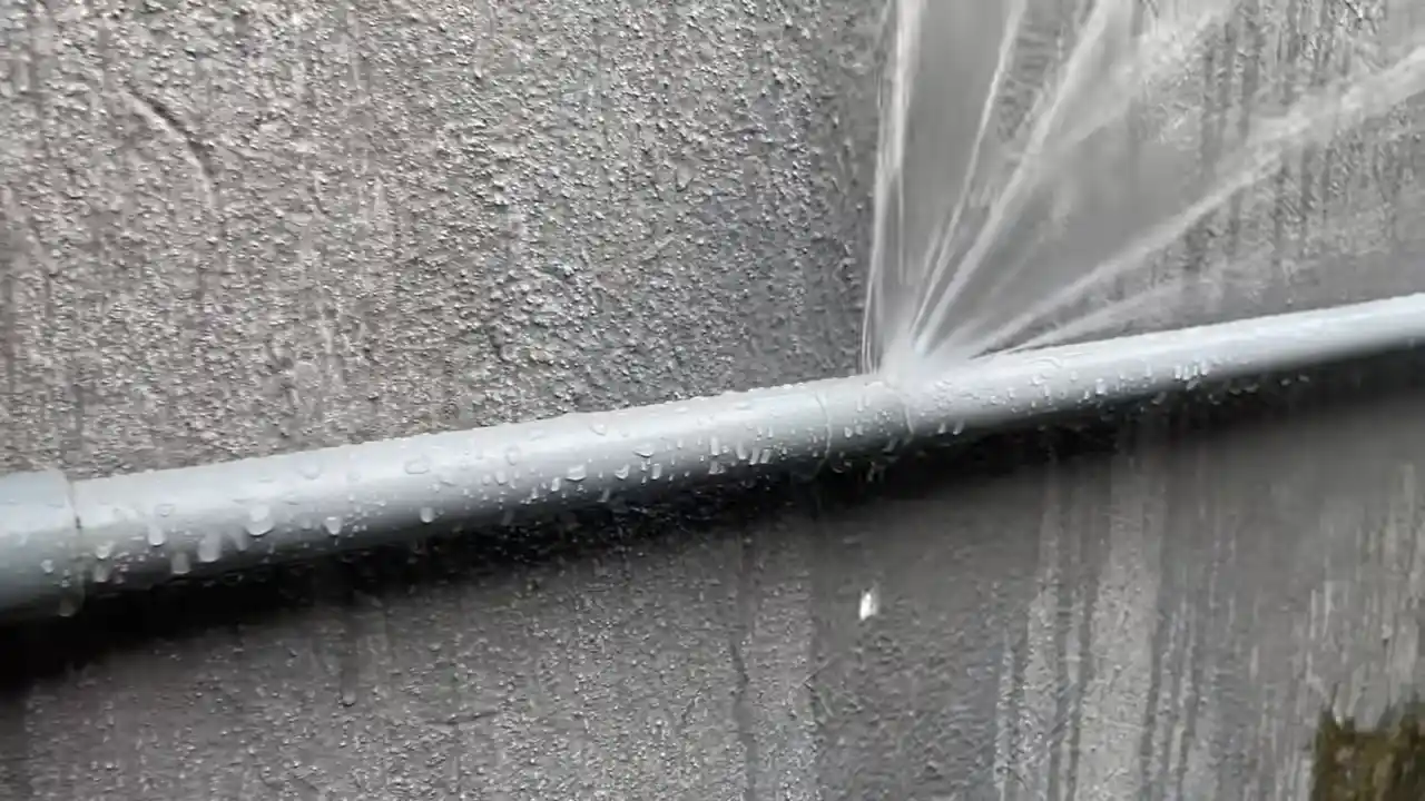 thermal imager held against drywall in a Pinery home showing a hot spot