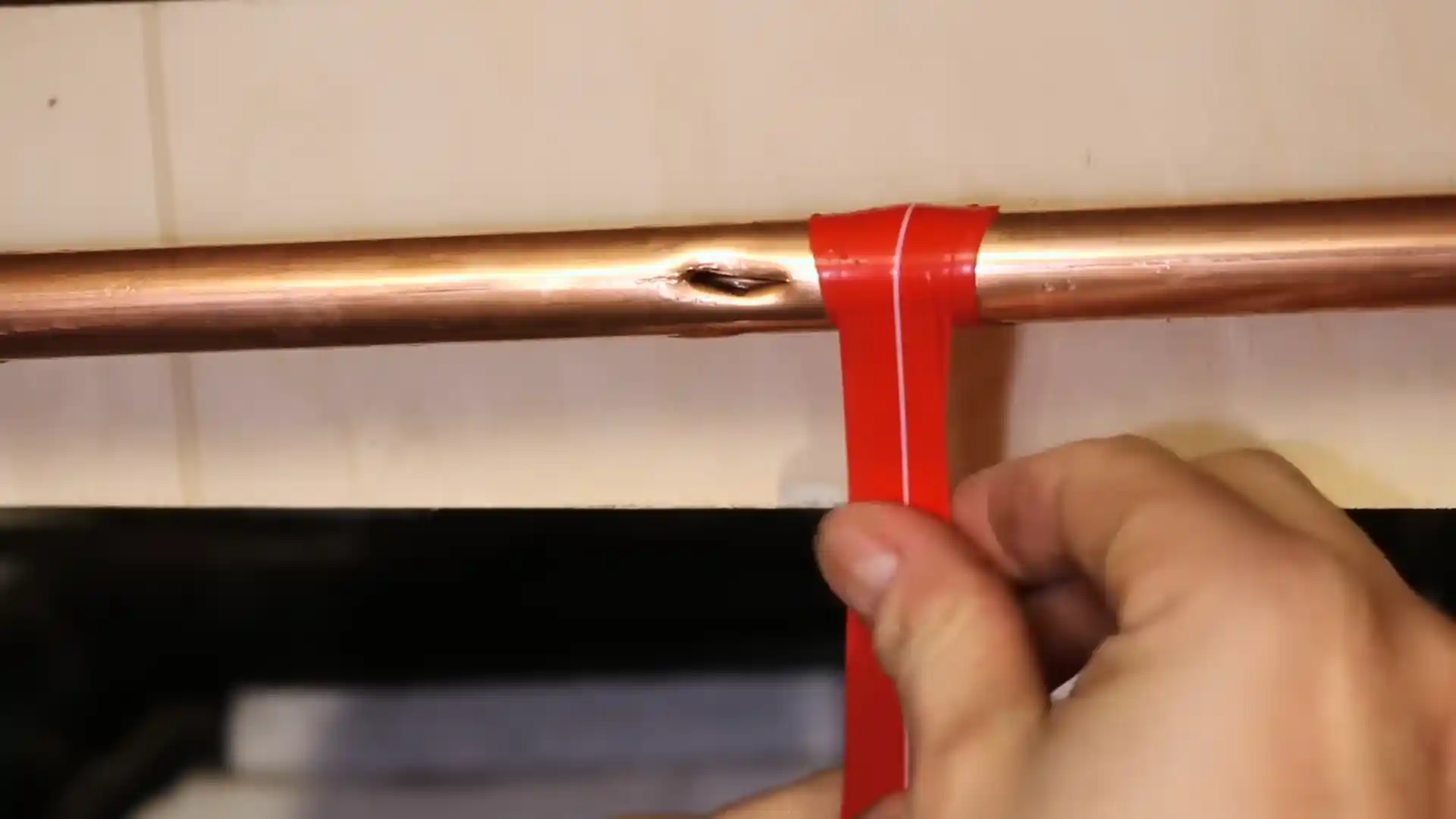 cross section of copper and PEX supply lines on a Parker basement plumbing manifold
