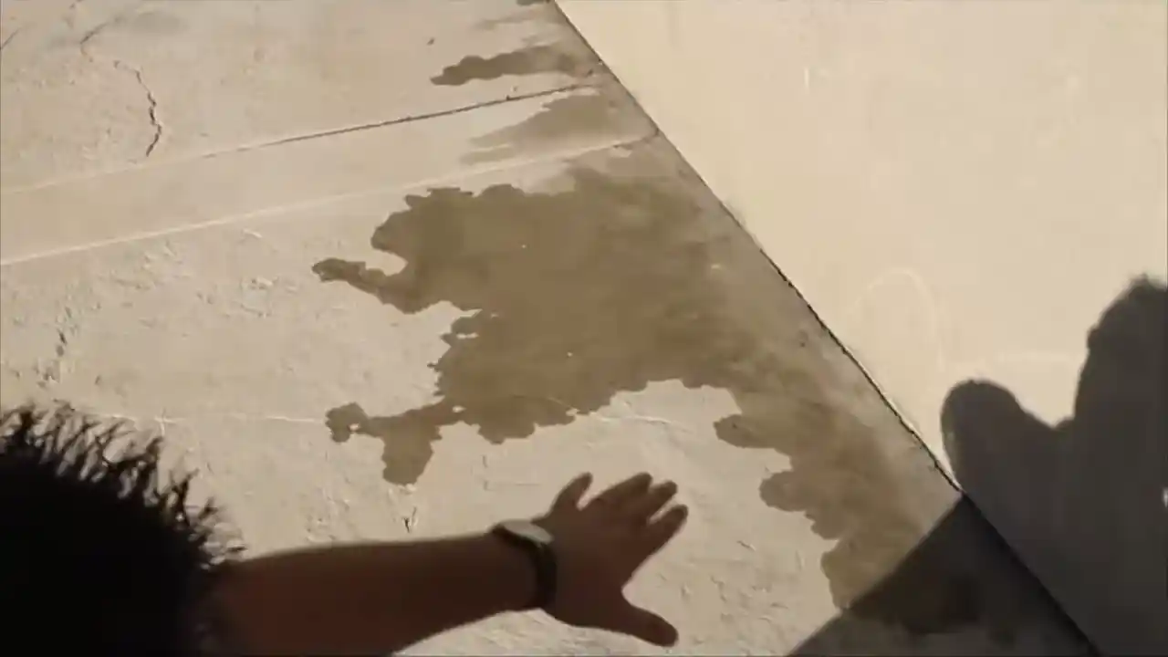 thermal imager pointed at a slab in a Parker master-planned home